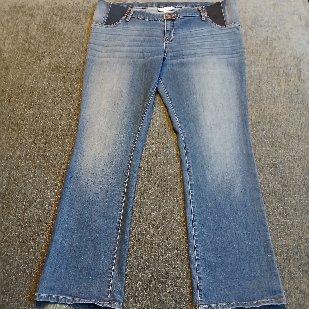 Isabel Maternity by Ingrid & Isabel Bootcut Jeans Blue Size 18 Side Panel